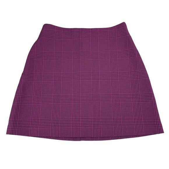 WILFRED Aritzia A-Line Plaid Mini Skirt Size 0 Purple / Black - Picture 2 of 6